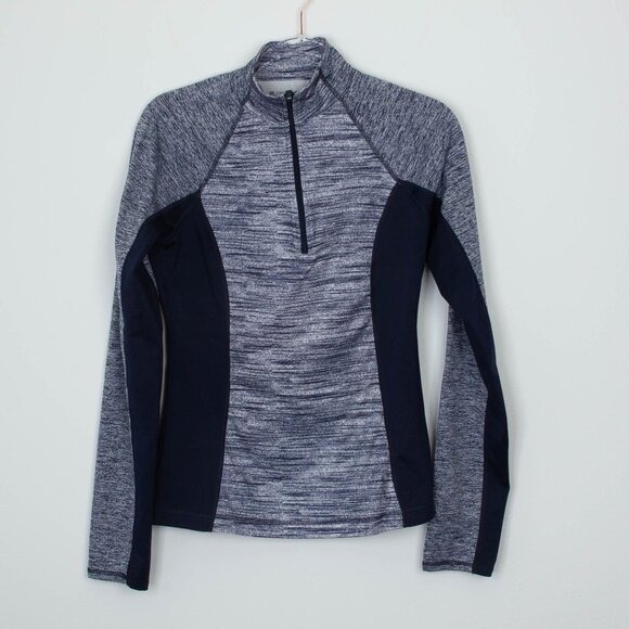 Tek Gear Womens Warm Tek 1/4 Zip Pullover Fleece Top Size S Blue Running Hiking - Picture 1 of 6